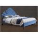 Wooden Furniture Double White Leather Bed