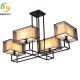 Study Bedroom LED Chandelier Lighting Dining Room Rectangular Ceiling Iron Lighting