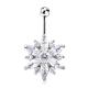 Newest flower shaped navel ring zircon belly button ring piercing jewelry