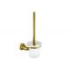 Chrome Finishing Bathroom Toilet Brush Holder Gold Solid Metal Base