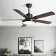 Household 52 Inch DC Motor Solid Wood 5 Blades Modern Home Decor Mute Bldc Led Ceiling Fan With Light Remote Control