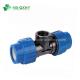 Blue Color Pipe Connection Plastic Tee Made of 100% Material PP Compression Fittings