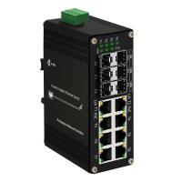 Industrial PoE Ethernet Switch 8 Port PoE + 10G SFP DIN Rail Mount