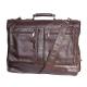Vintage Leather Travel Garment Bag With Two Front Zipper Pockets