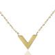 Fashion Pendant Stainless Steel Jewelry Necklace， V sharp necklace with gold color
