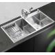 Double Trough Vegetable Washing Basin 304 Stainless Steel Wash Basin For Kitchen