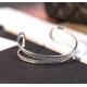 (B-122) Fashion Design Women Gift Rhodium Plated  White Brass Cable Cuff  Bracelet