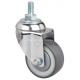 130kg Threaded Swivel TPU Caster Chrome Plated for Heavy-Duty Carts without Brake