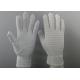 White Color Stripes Anti Static Gloves 100% Polyester Material For Repairing