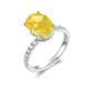 OEM Lab Grown Diamond Rings Fancy Vivid Yellow Lab Created Colored Oval Diamond