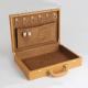 Folding Leather Wooden Wine Box Luxury Unfinished 34.5X17X9Cm Size