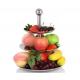 Detachable 2 Tier Stainless Steel Fruit Basket Hotel Lobby Supplies