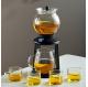 Heat Resistant 900ml Borosilicate Glass Teapot 6x150ml Gift Tea Set Vertical Pattern