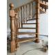 700-1500mm Width Space Saving Spiral Staircase Wood Tread Stairs With Handrail