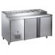 Commercial Refrigerated Pizza Prep Table Ventilation Cooling Stainless Steel Body Embraco Compressor