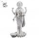 Marble Lakshmi Sculpture Stone Hindu God Fortune Goddess Indian Religious