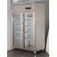 Commercial Glass Door Refrigerator Stainless Steel Upright Display Freezer