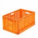Orange Mesh Style Plastic Folding Crate for Organized and Versatile Storage