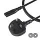 1.8M Black 0.75mm BS Standard Plug UK 3 Pin to IEC C7 AC Power Cord with Customized Length