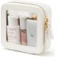 Small Cosmetic Bag for Purse Mini Makeup Bag for School Cute Clear Make Up Pouch for Travel Tiny Leather White Make Up O