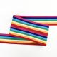 Free sample manufacturer custom width logo rainbow elastic band