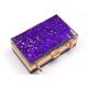 Elegant Purple Transparent Box Clutch Bag , Women Clear Acrylic Handbags