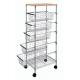 Smooth 5 Adjustable Drawers Wire Utility Cart For Laundry , Kitchen , Office