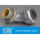 Blue / Yellow Zinc Die Cast Flexible Liquid Tight Conduit Connector Fittings 90 Degree