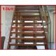 Double Steel Plate Staircase VK60S  Tread beech ,Railing tempered glass, Handrail b eech Stringer,carbon
