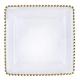 Wedding Table Decoration Gold Square Glass Plate 12 Inch