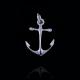 S925 Anchor Shape Plain Silver Pendant Plated Rhodium Simple Design Without Stone