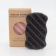 Wave Shaped Bamboo Charcoal Black Konjac Sponge For Sensitive Skin
