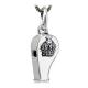 Sterling Silver Pendant Necklace Whistle Charm with Wheat Chain for Women and Men(N029103W)