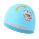 Cartoon dolphin waterproof PU long hair fabric ear protection kids swimming pool water sport swimming cap hat for boys