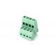 Dual Row PCB Pluggable Terminal Block , M3 Steel 5.08mm Pitch 2*04P Green PA66
