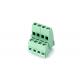 Dual Row PCB Pluggable Terminal Block , M3 Steel 5.08mm Pitch 2*04P Green PA66 SN