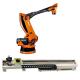 Palletizing Robotic Arm 5 Axis Kuka KR 180 PA With CNGBS Robot Guide Rail As Industrial Robot