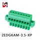 2EDGKAM-3.5 300V Pluggable Terminal Blocks with flang manufacturer hot sale for wire connect green color