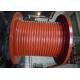 Customized Multilayer Cable Winch Drum , Steel Cable Drum Alloy Steel Red