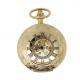 Luxury Hollow Pocket Watches For Men Gold , Round Retro  Pocket Watch with metal Chain