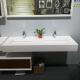 Double bowl Wall Hung Basin Bathroom Vanity Sink 1400*480*150mm