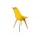 Minimalist Home Furniture Plastic Top Dining Eiffel Chair With Solid Beech Wood Legs