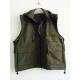 Fishing vest 033 with hood in taslan fabric, olive green color, water proof, quick dry, S-3XL
