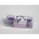 3pk purple lavender fragrance glass jar candle with printed wrapping label