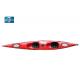 Red Sit In Ocean Touring Kayak Tandem Boat With Paddles For Touring