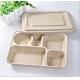 Biodegradable Straw pulp 5 compartments food container paper food trays