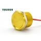 NO Lamp Piezo Touch Switch 25mm Aluminum Yellow Body Color 24VAC 100mA
