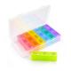 14 Day 2 Week Plastic Pill Dispenser Case For Seniors Colorful 21 Compartments
