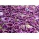 3D Faux Greenery Outdoor Privacy Panels Artificial Leaf Wall Covering Purple White Color Rose Flower Backdrop