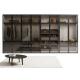 Fitted Modern Glass Wardrobe with Display Shelf Industrial Style Closet